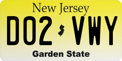 NJ license plate D02VWY