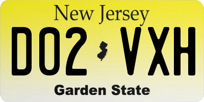 NJ license plate D02VXH