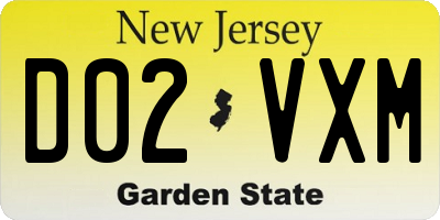 NJ license plate D02VXM
