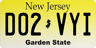 NJ license plate D02VYI