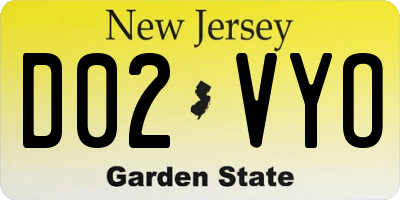 NJ license plate D02VYO