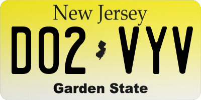 NJ license plate D02VYV