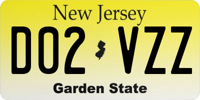 NJ license plate D02VZZ