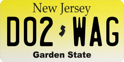 NJ license plate D02WAG