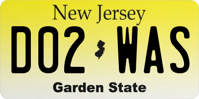 NJ license plate D02WAS