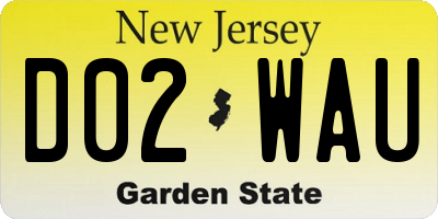 NJ license plate D02WAU