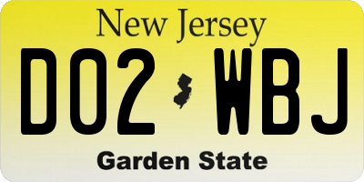 NJ license plate D02WBJ
