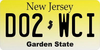 NJ license plate D02WCI