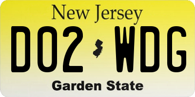 NJ license plate D02WDG