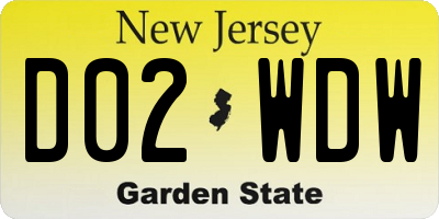 NJ license plate D02WDW