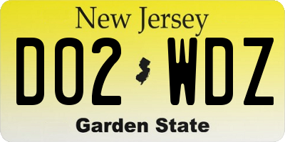NJ license plate D02WDZ