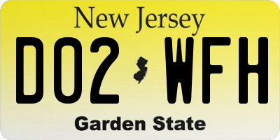 NJ license plate D02WFH