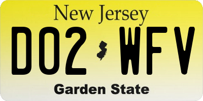 NJ license plate D02WFV