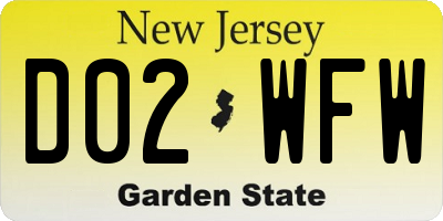NJ license plate D02WFW