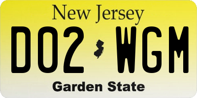 NJ license plate D02WGM