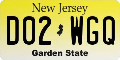 NJ license plate D02WGQ