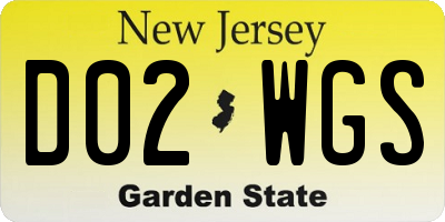 NJ license plate D02WGS