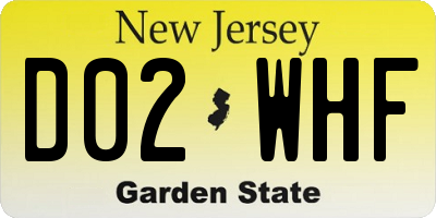 NJ license plate D02WHF