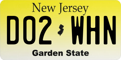 NJ license plate D02WHN
