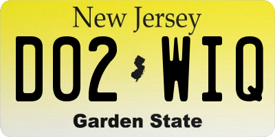 NJ license plate D02WIQ