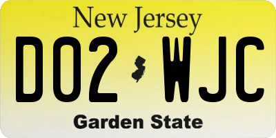 NJ license plate D02WJC