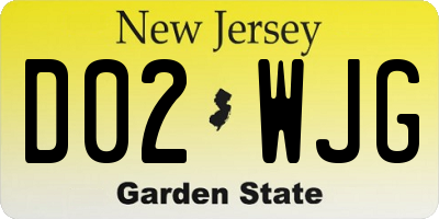 NJ license plate D02WJG