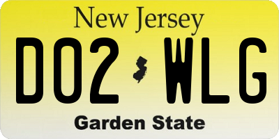 NJ license plate D02WLG