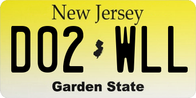 NJ license plate D02WLL