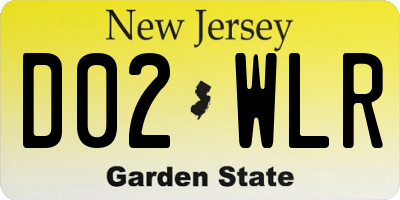 NJ license plate D02WLR