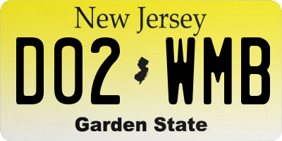 NJ license plate D02WMB