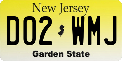 NJ license plate D02WMJ