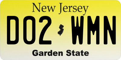 NJ license plate D02WMN