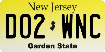 NJ license plate D02WNC