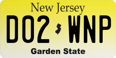 NJ license plate D02WNP
