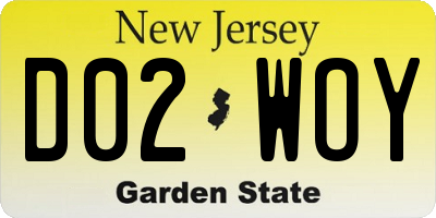 NJ license plate D02WOY