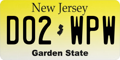 NJ license plate D02WPW