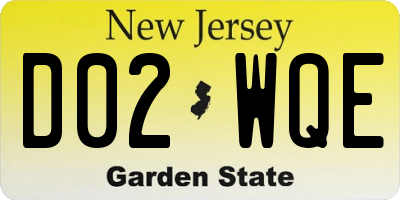 NJ license plate D02WQE