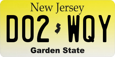 NJ license plate D02WQY