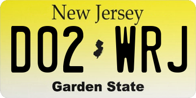 NJ license plate D02WRJ
