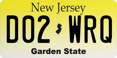 NJ license plate D02WRQ