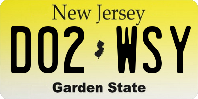 NJ license plate D02WSY