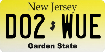 NJ license plate D02WUE