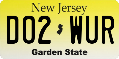 NJ license plate D02WUR