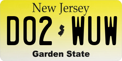 NJ license plate D02WUW