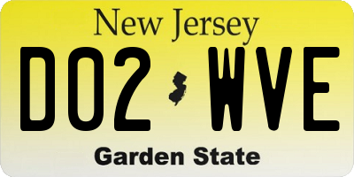 NJ license plate D02WVE