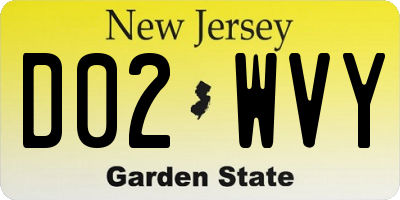 NJ license plate D02WVY