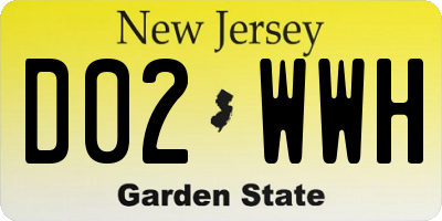 NJ license plate D02WWH
