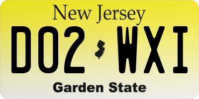 NJ license plate D02WXI