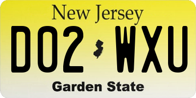 NJ license plate D02WXU