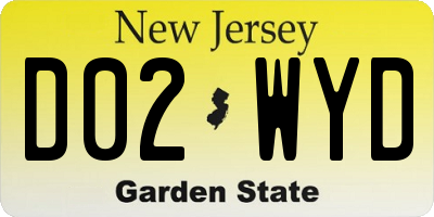 NJ license plate D02WYD